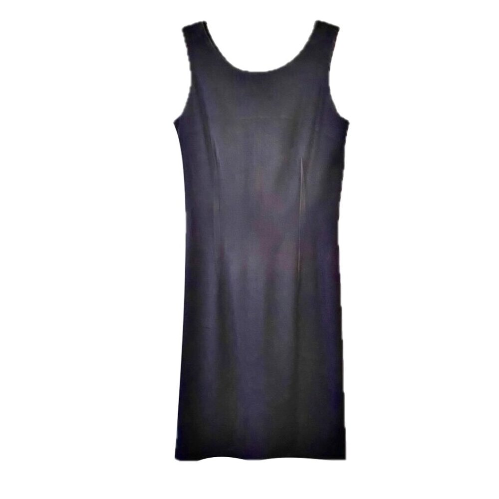 Barney's Classic Career Shift Dress Navy Blue Sleeveless Bodycon V-Back Sz 6